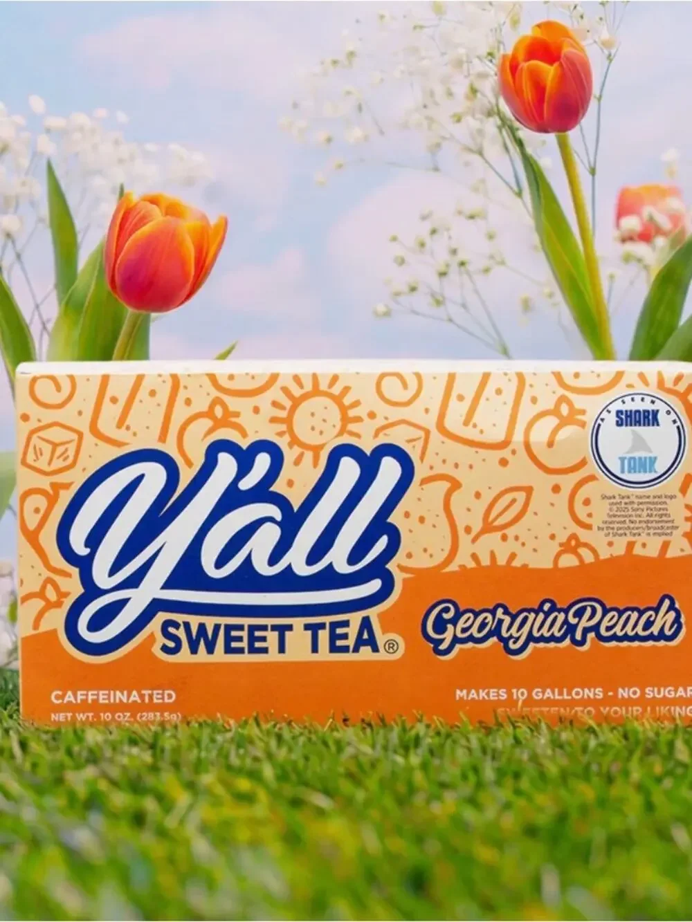 NEW Y’ALL GEORGIA PEACH SWEET TEA SEALED IN FACTORY PACKAGE. 10 GALLONS WORTH